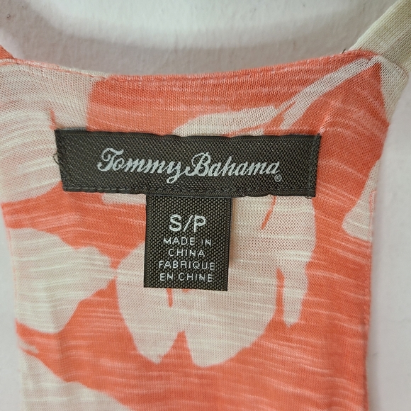 Tommy Bahama Empire Waist Racerback Floral Print Sundress in Coral Orange Sz S - Picture 5 of 14